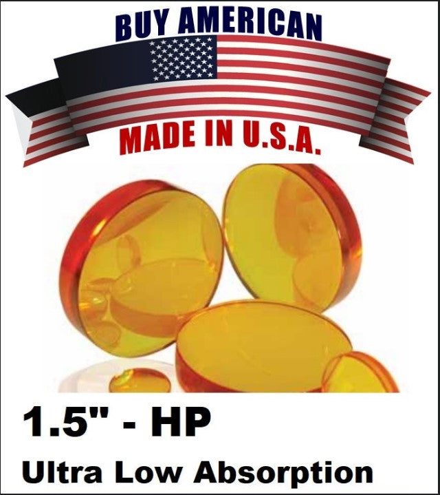 W018 - Focus Lens. Dia 1.5" (38.1mm), FL 7.5" (190.5mm), ET .310" (7.9mm). HP Comparable Part for Mitsubishi(R)