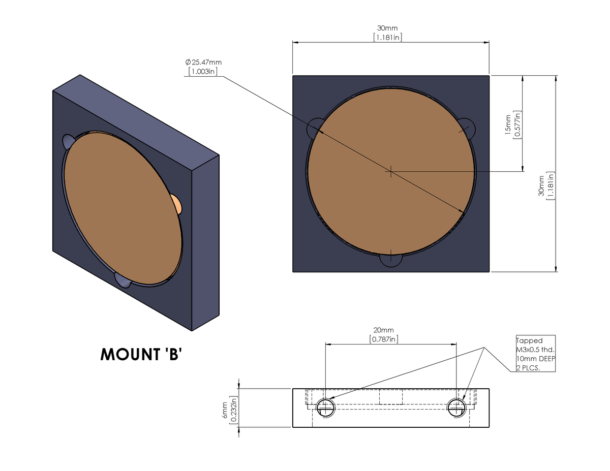 25mm Mounted ZnSe CO₂ Laser Beam Combiner – 10.6µm with Adjustable Mount