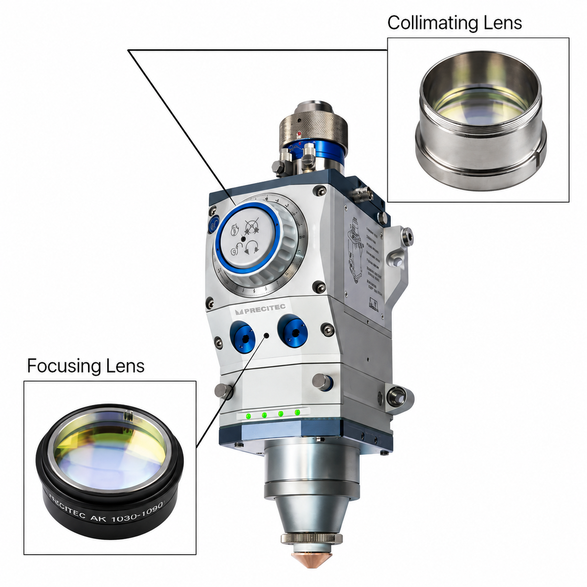 P0595 - Lente DCX adecuada para Precitec® ProCutter1.0 (6000W y 8000W) D37 F150 