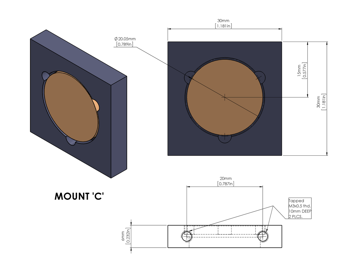 25mm Mounted ZnSe CO₂ Laser Beam Combiner – 10.6µm with Adjustable Mount
