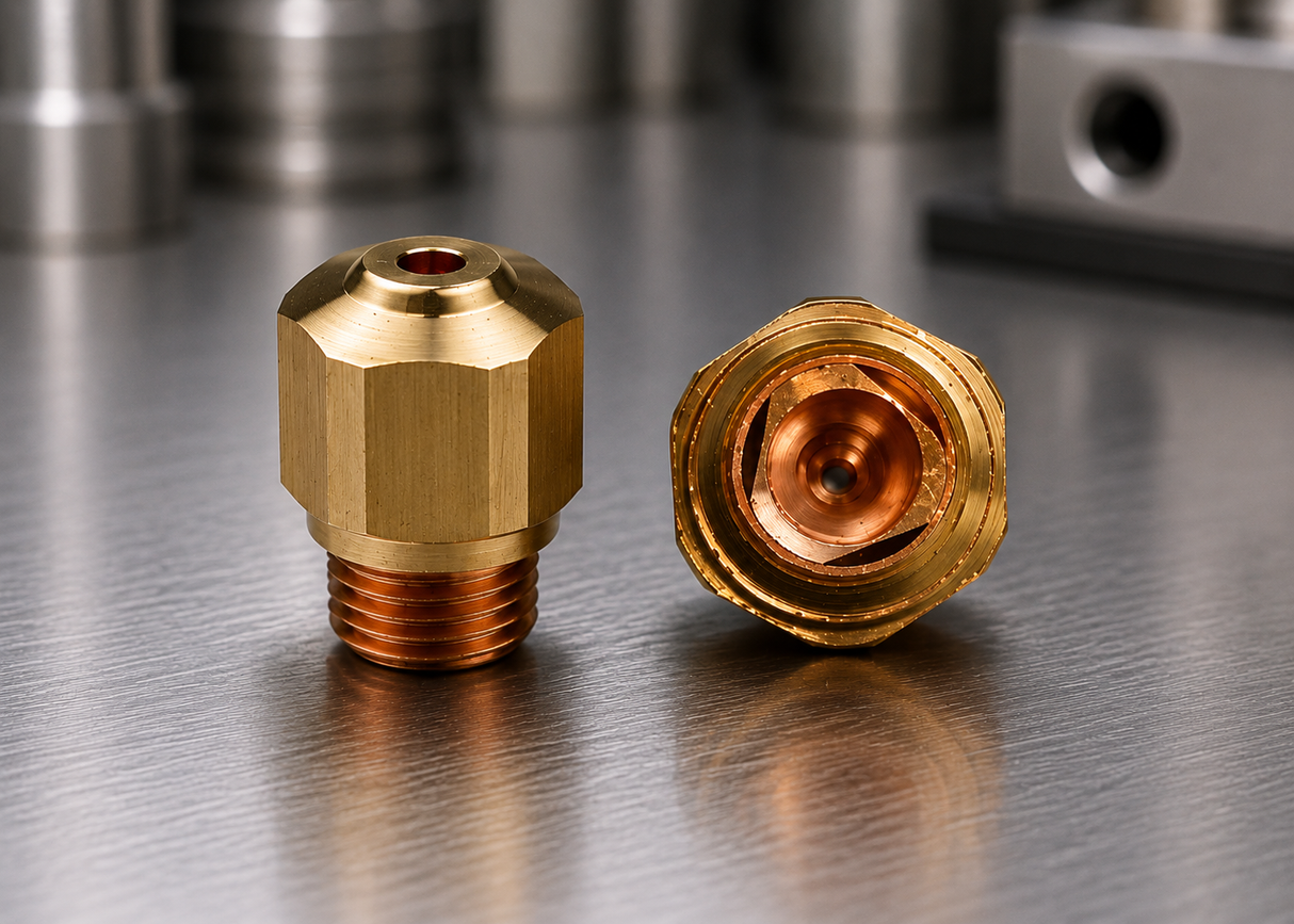 NK-Series Copper Double Nozzles suitable for use with Bystronic® laser (10-pack)