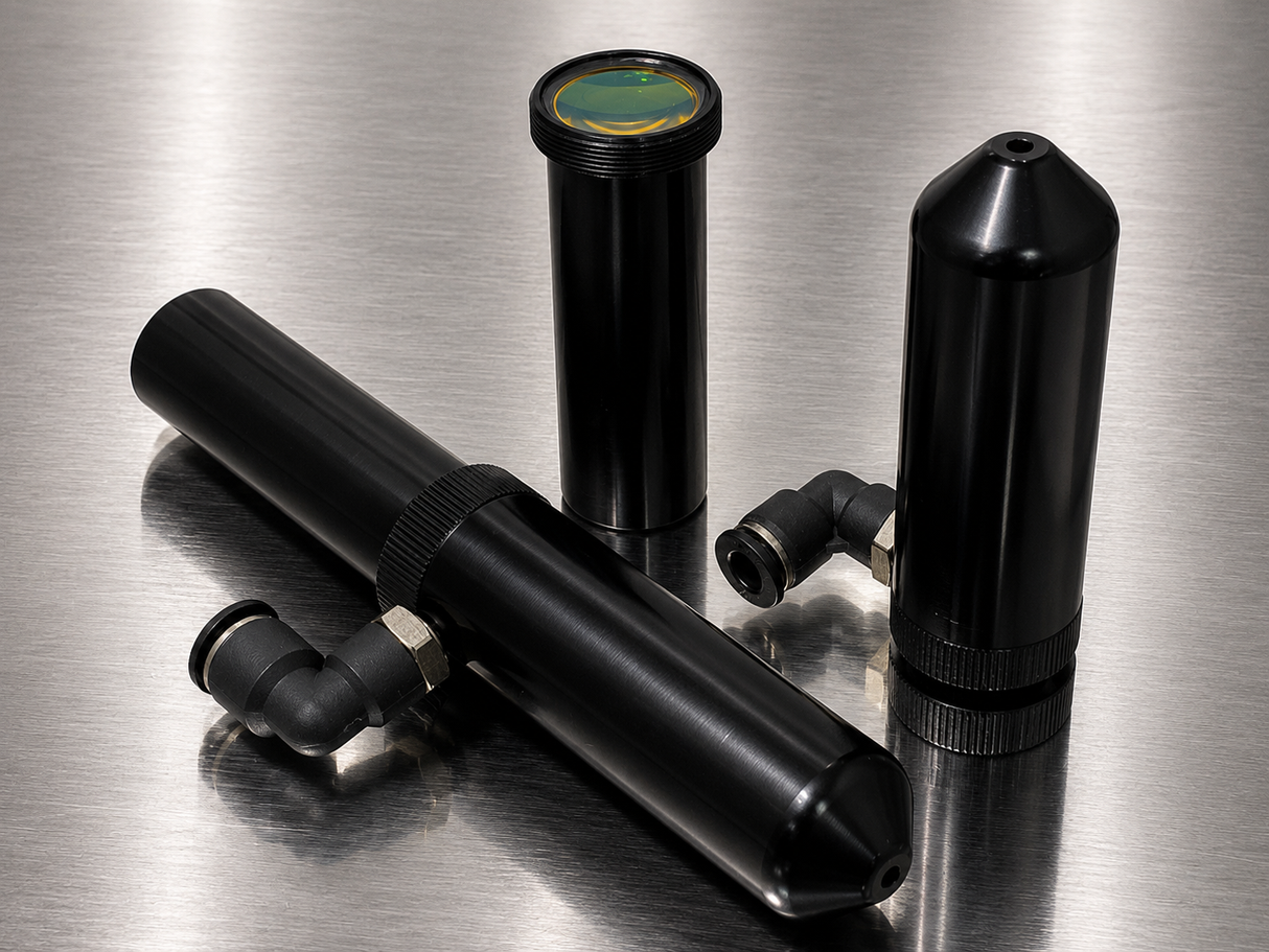 22mm Lens Tube with ZnSe Focus Lens for CO₂ Laser 10.6µm (Available as Lens Tube, Lens Tube w/Nozzle, 3-Piece or 4-Piece Kit with Alignment Tool)